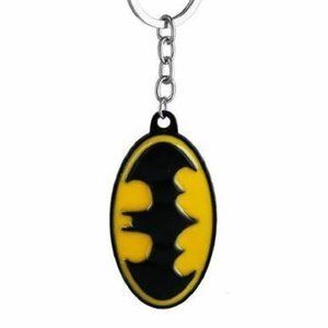 NEW - Metal Batman Symbol Keychain with Ring